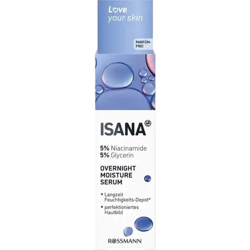 Isana Love Your Skin,  Overnight Moisture Serum (Serum nawilżające na noc)