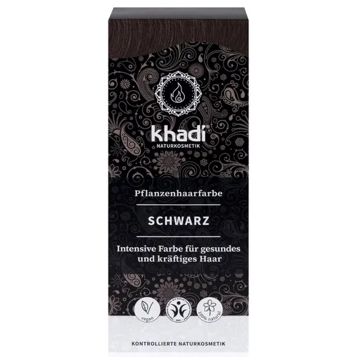Khadi Herbal Hair Colour, Black (Ziołowa farba do koloryzacji włosów nadająca ciepły czarny kolor) - 1