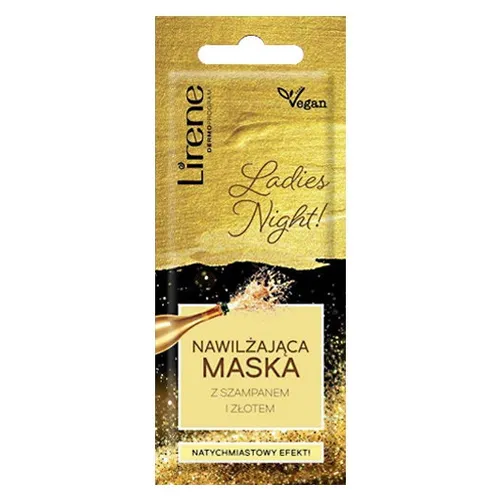 Lirene Dermoprogram Nawilżająca maska z szampanem i złotem `Ladies Night!`