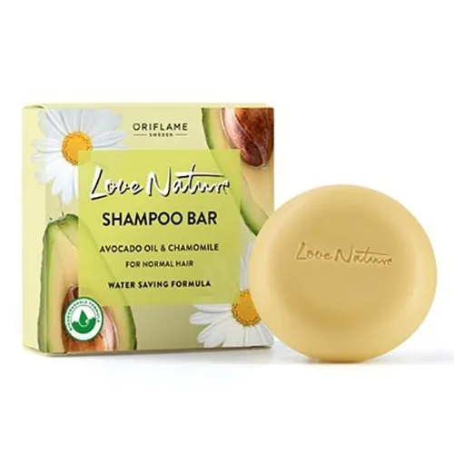 Oriflame Love Nature, Shampoo Bar Avocado Oil & Chamomile (Szampon do włosów w kostce z olejkiem z awokado i rumiankiem)