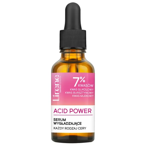 Lirene Dermoprogram Acid Power, Serum wygładzające z hydrolatem z róży stulistnej (20%) - 1