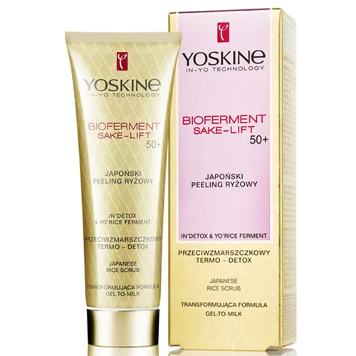 Yoskine Bioferment sake-lift, Japoński peeling ryżowy przeciwzmarszczkowy 50+