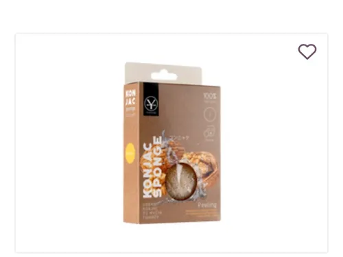 Yasumi Konjac Sponge Peeling (Gąbeczka konjac z łupinami orzecha do peelingu skóry twarzy) - 2
