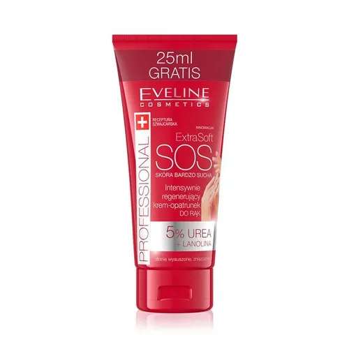 Eveline Cosmetics Extra Soft SOS, (Intensywnie regenerujący krem-opatrunek do rąk 5% urea + lanolina) - 2