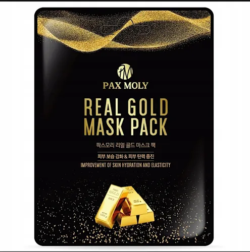 Pax Moly Real Gold Mask Pack (Maska w płachcie nawilżająco-ujędrniająca ze złotymi ekstraktami i mleczkiem pszczelim)