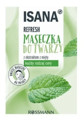 Isana Refresh, Maseczka do twarzy z ekstraktem z mięty do każdego rodzaju cery