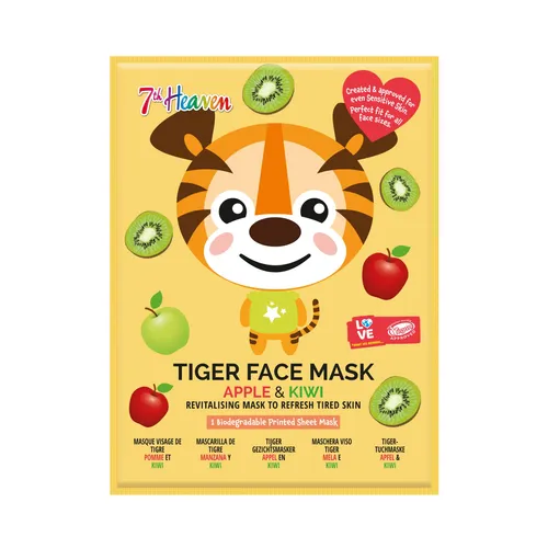 7th Heaven Tiger Face Mask Apple & Kiwi (Rewitalizująca maska w płacie do twarzy (nowa wersja))