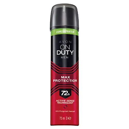 Avon On Duty Men, Max Protection 72h Anti-perspirant Aerosol (Antyperspirant w sprayu dla niego  `Max ochrona `)