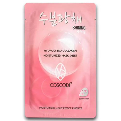 Coscodi Shining, Hydrolyzed Collagen Mosturized Mask Sheet (Nawilżająco-rozświtlająca maseczka do twarzy)