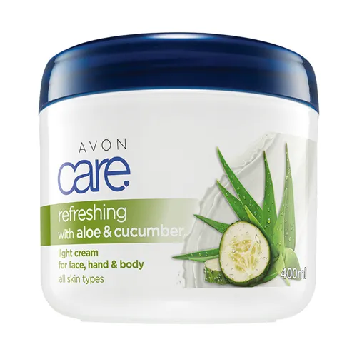 Avon Care, Refreshing with Aloe & Cucumber Light Cream for Face, Hands and Body (Kojąco - nawilżający lekki krem do twarzy, rąk i ciała z aloesem i ogórkiem)