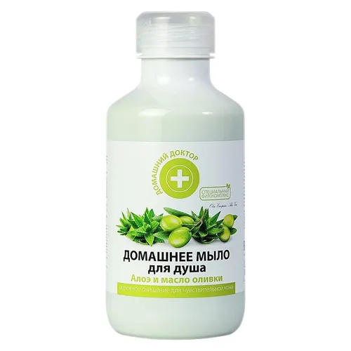 Domowy Doktor Mydło pod prysznic `Aloes i oliwa z oliwek`