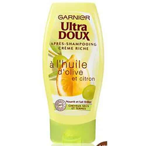 Garnier Ultra Doux, Après-Shampooing Crème Fondante Au Citron et a L`huile D`olive (Balsam z oliwą z oliwek i cytryną do włosów suchych)