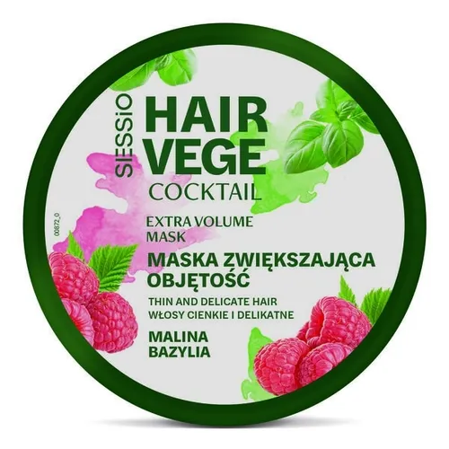 Sessio Vege Hair, Volume Mask (Maska do włosów niskoporowatych Malina & Bazylia) - 1