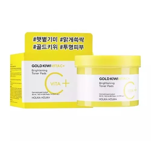 Holika Holika Gold Kiwi Vita C+ Brightening Toner Pads (Rozjaśniająco-rewitalizujące płatki pod oczy)