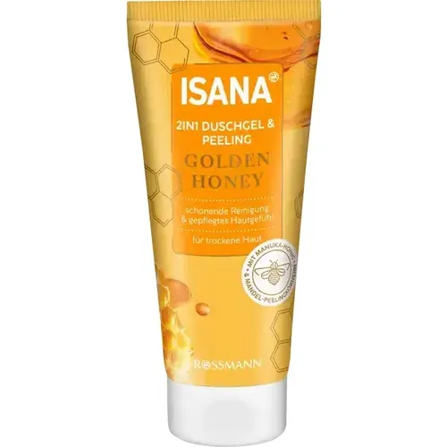 Isana Golden Honey, 2in1 Duschgel & Peeling (Żel pod prysznic z peelingiem)