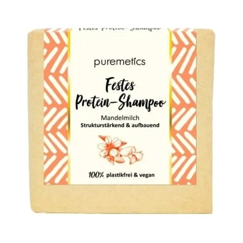 Puremetics Festes Protein-Shampoo (Proteinowy szampon do włosów w kostce `Mleko migdałowe`)