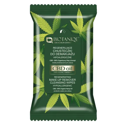 Biotaniqe CBD Oil Anti-Aging Therapy, Regenerujące chusteczki do demakijażu