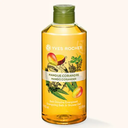 Yves Rocher Les Plaisirs Nature, Bain Douche Energisant Mangue Coriandre (Energizujący żel pod prysznic i do kąpieli `Mango i kolendra`) - 2