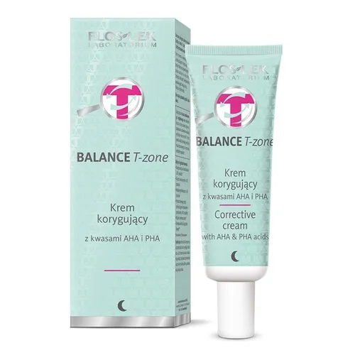 Floslek Balance T-zone, Corrective Cream with AHA & PHA Acids (Krem korygujący z kwasami AHA i PHA)