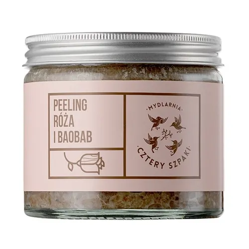 Mydlarnia Cztery Szpaki Róża i baobab, Peeling do ciała - 1