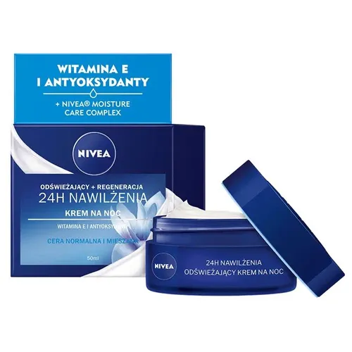 Nivea Nawilżający krem do twarzy na noc `Witamina E 24h nawilżenia + regeneracja`