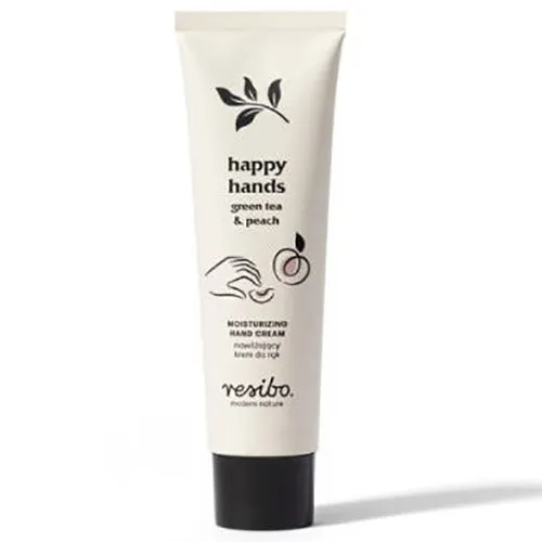 Resibo Happy Hands, Green Tea & Peach Moisturizing Hand Cream (Nawilżający krem do rąk `Zielona herbata i brzoskwinia`)