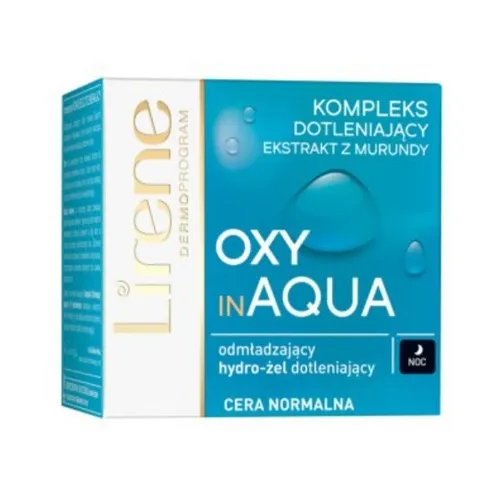 Lirene Dermoprogram Oxy in Aqua, Odmładzający hydro-żel dotleniający na noc cera normalna