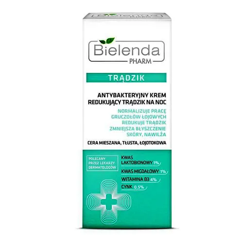 Bielenda Pharm, Trądzik, Antybakteryjny krem redukujący trądzik na noc
