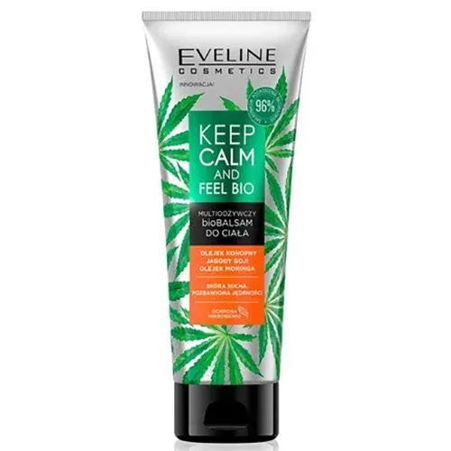 Eveline Cosmetics Keep Calm and Feel Bio, Multiodżywczy biobalsam do ciała `Olejek konopny, jagody goji i olejek moringa`