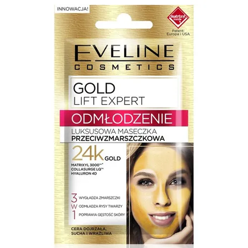 Eveline Cosmetics Gold Lift Expert, Luksusowa maseczka przeciwzmarszczkowa