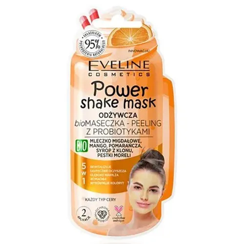 Eveline Cosmetics Power Shake Mask, Odżywcza bio maseczka-peeling z probiotykami