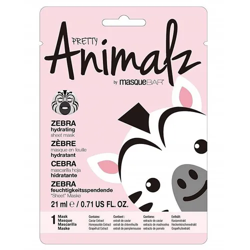 Masque Bar Pretty Animalz, Zebra Hydrating Sheet Mask (Nawadniająca maseczka `Zebra`)