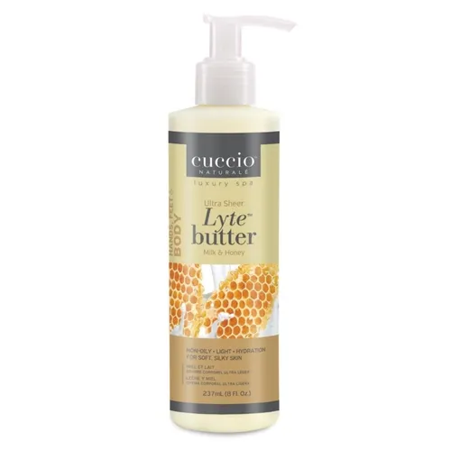 Cuccio Naturale Luxury Spa, Ultra Sheer Lyte Body Butter Milk & Honey (Lekkie masło do ciała `Mleko i miód`)