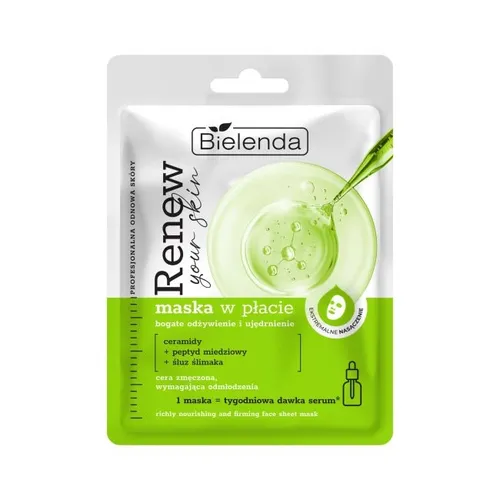Bielenda Renew Your Skin, Bogate odżywienie i ujędrnienie, Maska w płacie