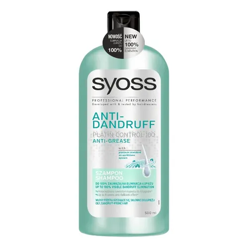 Syoss Anti - Dandruff Platin Control 100 Anti - Grease Shampoo (Szampon przeciwłupieżowy do włosów)