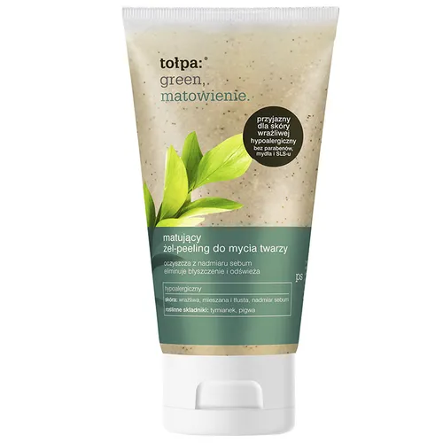 Tołpa Green, Matowienie., Matujący żel-peeling do mycia twarzy