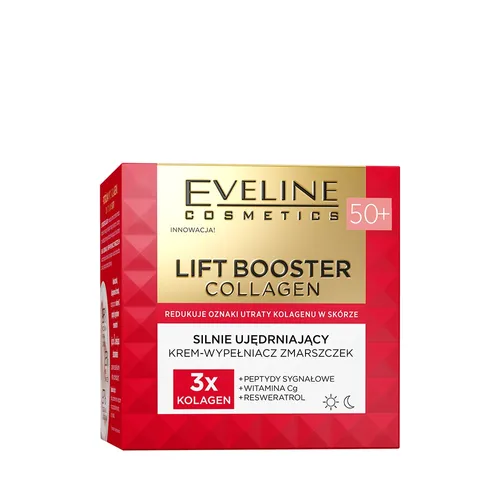 Eveline Cosmetics Lift Booster Collagen, Silnie ujędrniający krem-wypełniacz zmarszczek 50+