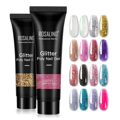 Rosalind Glitter Poly Nail Gel Extension (Brokatowy żel do budowy paznokci)