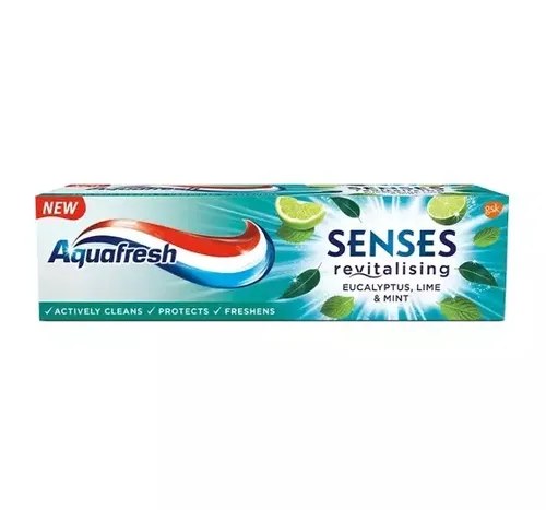 Aquafresh Senses, Revitalising Toothpaste Eucalyptus, Lime & Mint (Pasta do zębów `Eukaliptus, limonka, mięta`)