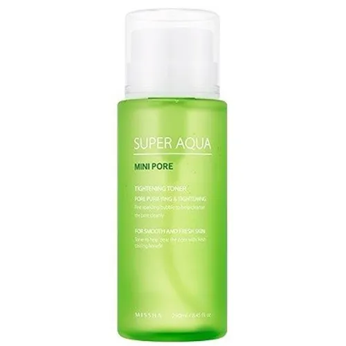 Missha Super Aqua, Mini Pore, Tightening Toner (Łagodzący tonik zwężający rozszerzone pory)