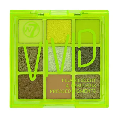 W7 Vivid, Glowin Green Eyeshadow Palette (Paleta 9 cieni do powiek) - 1