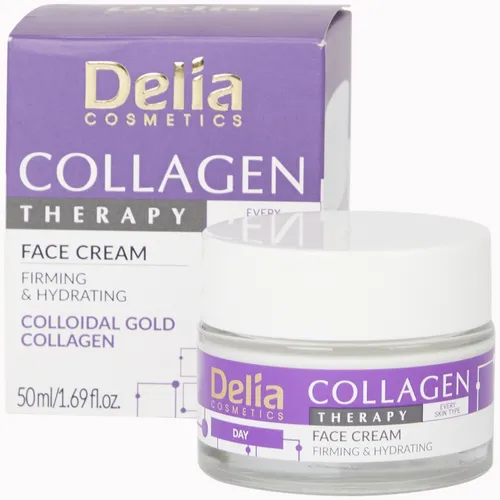 Delia Collagen Therapy, Day Face Cream (Ujędrniająco-nawilżający krem do twarzy na dzień z kolagenem)