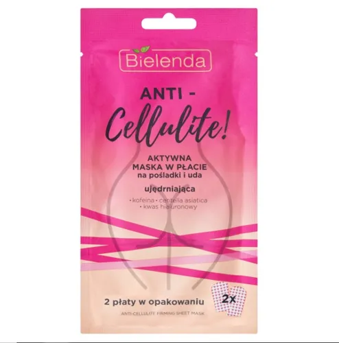 Bielenda Anti-Cellulite!, Aktywna maska w płachcie na pośladki i uda ujędrniająca