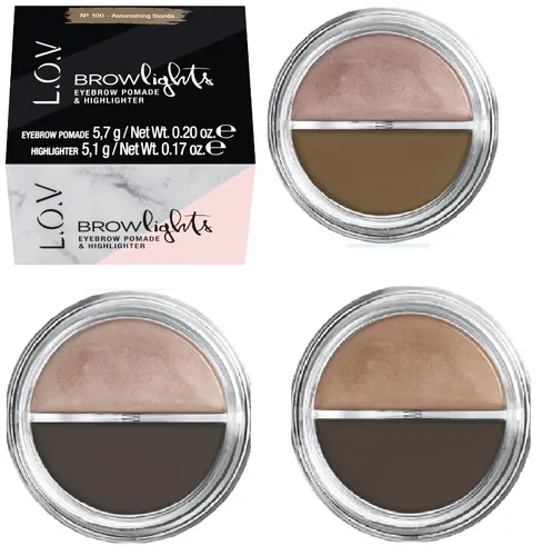 Lov Browlights, Eyebrow Pomade & Highlighter (Pomada i rozświetlacz do brwi w żelu) - 2