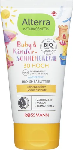 Alterra Baby & Kinder, Sonnencreme 30 Hoch (Balsam do opalania, dla niemowląt i dzieci SPF30)