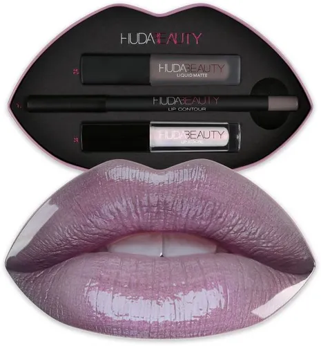 Huda Beauty Lip Tin, Contour & Strobe Set (Zestaw do konturowania ust) - 1