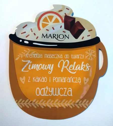 Marion Zimowy Relaks, Kremowa maseczka do twarzy odżywcza z kakao i pomarańczą