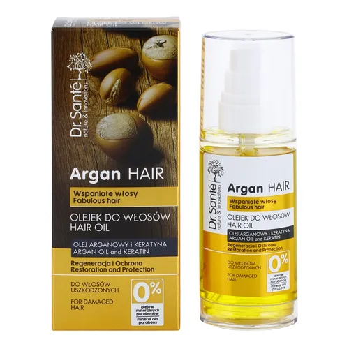 Dr. Sante Argan Hair, Olejek regenerujący do włosów z olejem arganowym i keratyną