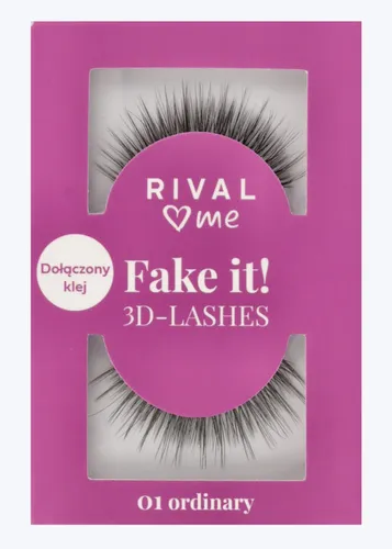 Rival Loves Me Fake it! 3D Lashes 01 Ordinary (Sztuczne rzęsy i klej)