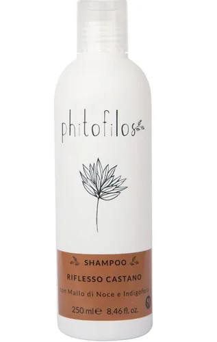 Phitofilos Shampoo Riflesso Castano con Mallo di Noce e Indigofera (Szampon odświeżający kolor do włosów brązowych)